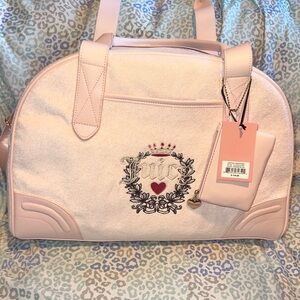 New Light Pink Juicy Couture Weekender Bag Purse XL Size Duffel Bag MSRP $118